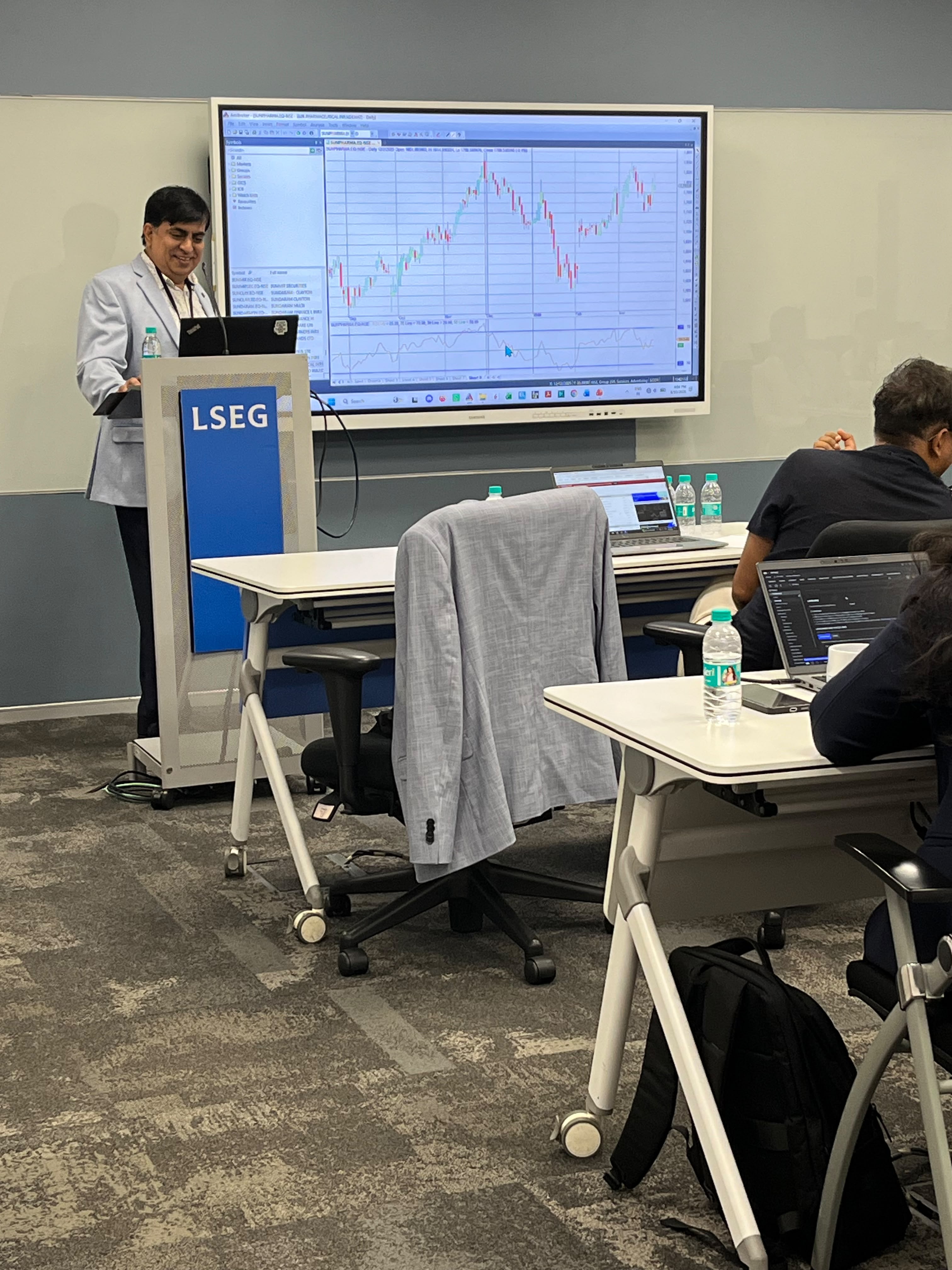 CapLearn instructor presenting at London Stock Exchange Group, Mumbai